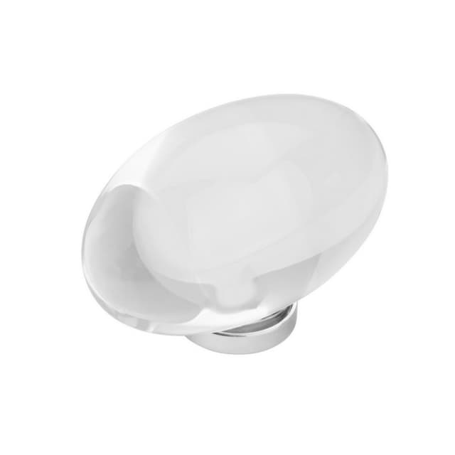 1-3/4" Glacio Oval Knob, Crystal/Black Bronze