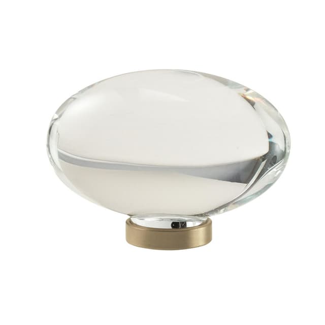 1-3/4" Glacio Oval Knob, Clear/Golden Champagne