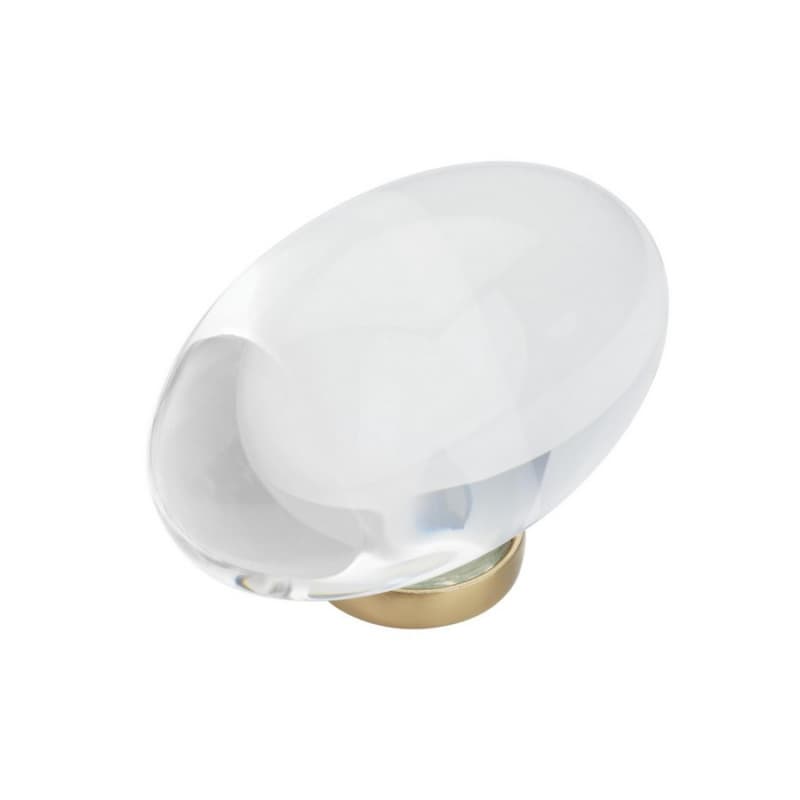 1-3/4" Glacio Oval Knob, Clear/Champagne Bronze