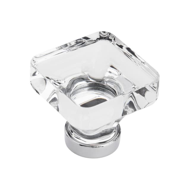 1-3/8" Glacio Crystal Knob, Crystal/Black Bronze