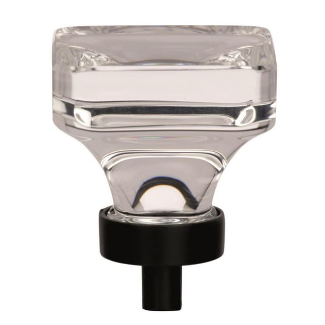 1-3/8" Glacio Crystal Knob, Crystal/Black Bronze