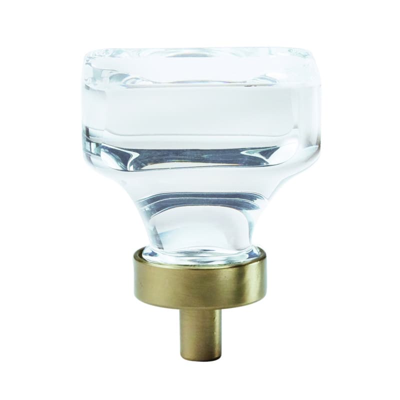 1-3/8" Glacio Crystal Knob, Clear/Golden Champagne