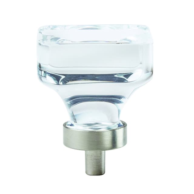 1-3/8" Glacio Crystal Knob, Clear/Satin Nickel