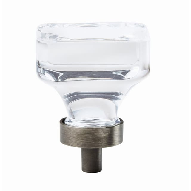 1-3/8" Glacio Crystal Knob, Clear/Gunmetal