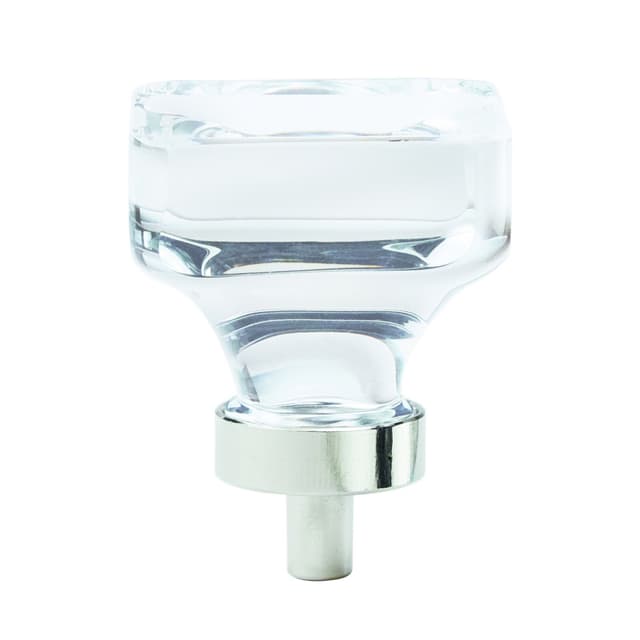 1-3/8" Glacio Crystal Knob, Clear/Polished Nickel