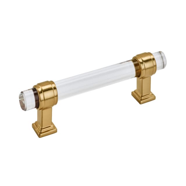 3-3/4" Glacio Glass Door Pull, Clear/Champagne Bronze