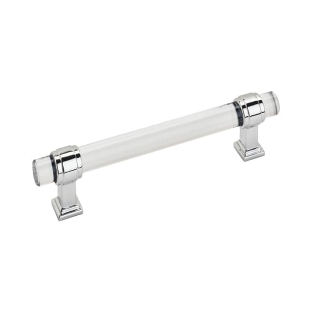 5-1/16" Glacio Glass Door Pull, Clear/Polished Chrome
