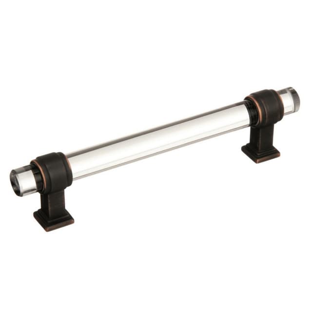 5-1/16" Glacio Glass Door Pull, Clear/Oil-Rubbed Bronze