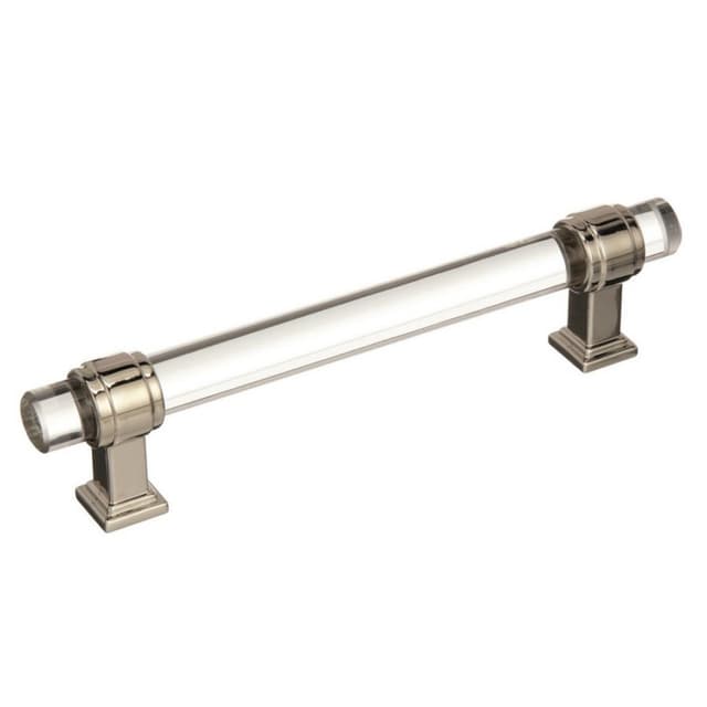 5-1/16" Glacio Glass Door Pull, Clear/Polished Nickel