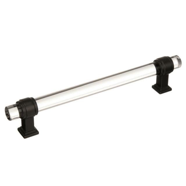 6-5/16" Glacio Glass Door Pull, Clear/Black Bronze