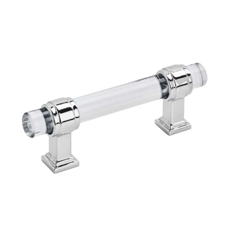 3" Glacio Pull, Clear/Polished Chrome
