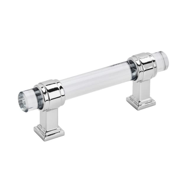 3" Glacio Pull, Clear/Polished Chrome