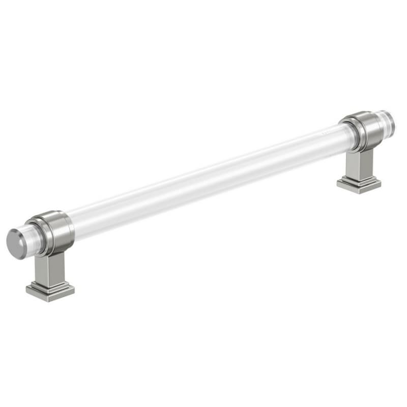 8" Glacio Cabinet Pull, Clear/Polished Chrome