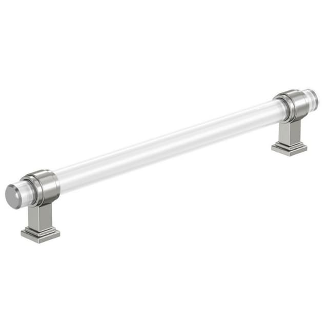 8" Glacio Cabinet Pull, Clear/Polished Chrome