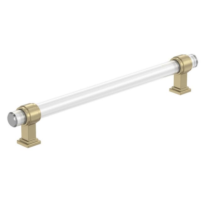 8" Glacio Cabinet Pull, Clear/Golden Champagne