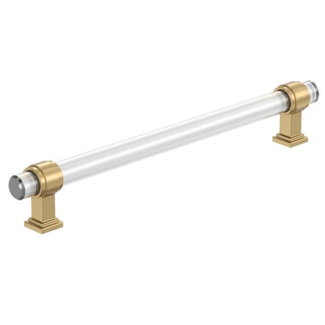8" Glacio Cabinet Pull, Clear/Champagne Bronze