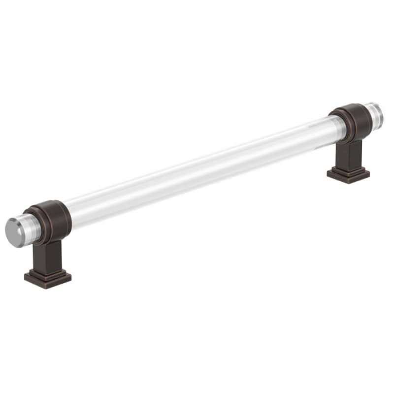 8" Glacio Cabinet Pull, Clear/Oil-Rubbed Bronze