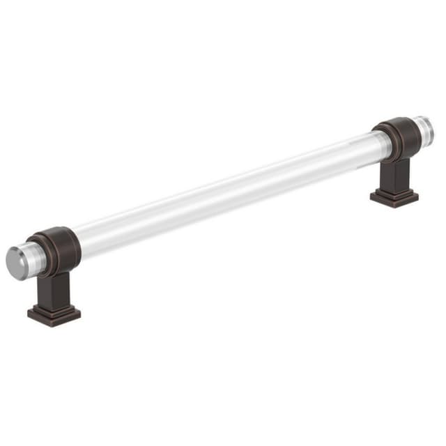 8" Glacio Cabinet Pull, Clear/Oil-Rubbed Bronze