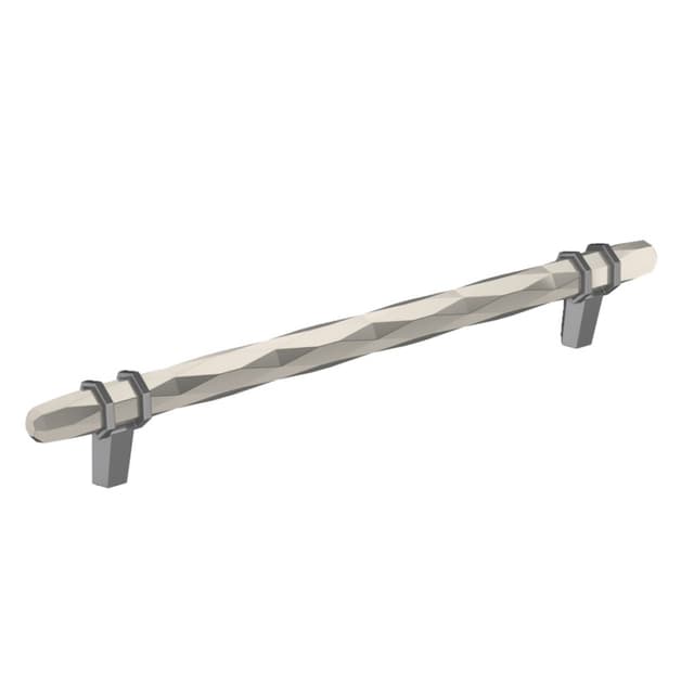 203mm London Cabinet Pull, Satin Nickel/Black Chrome