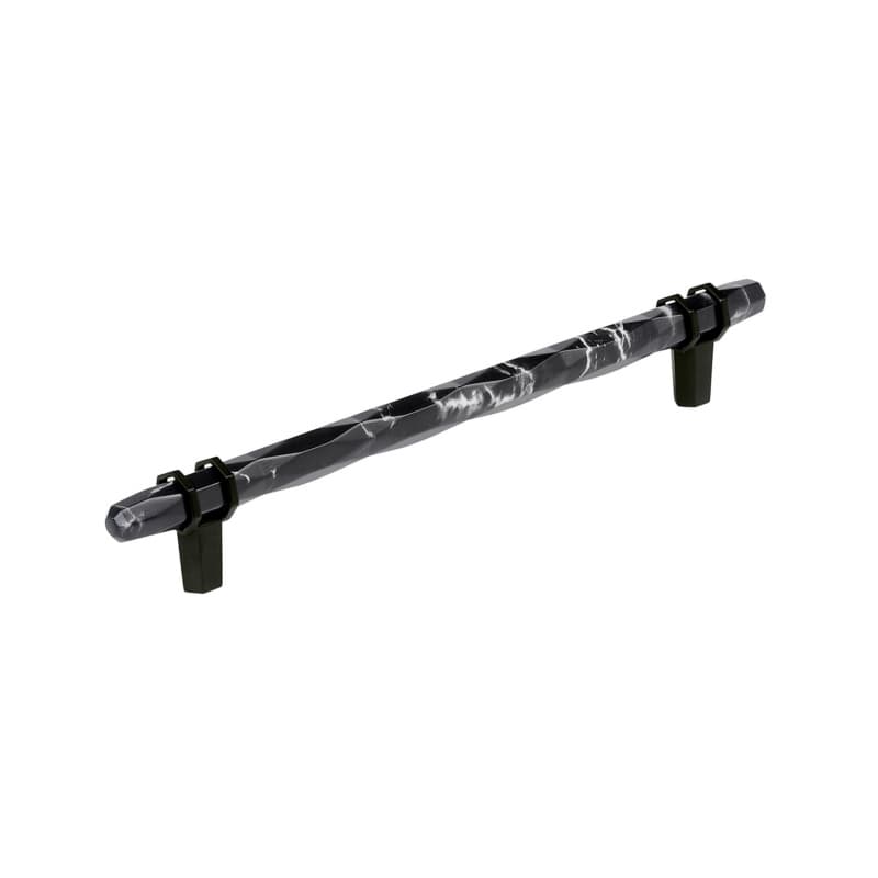 8" Carrione Cabinet Pull, Marble Black/Black Bronze