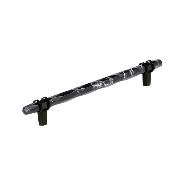 8" Carrione Cabinet Pull, Marble Black/Black Bronze