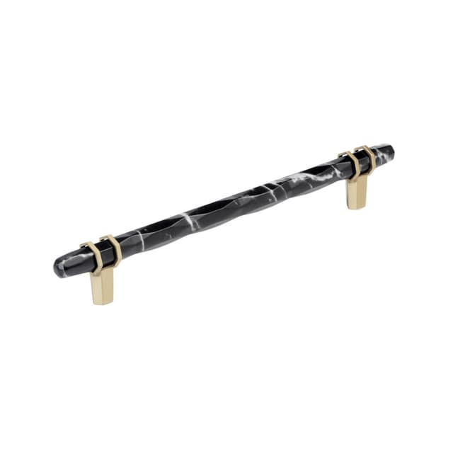 8" Carrione Cabinet Pull, Marble Black/Golden Champagne