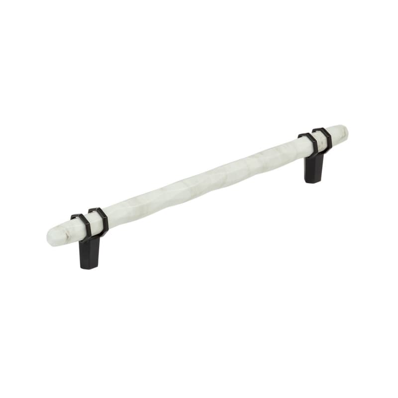 8" Carrione Cabinet Pull, Marble White/Black Bronze