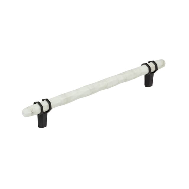 8" Carrione Cabinet Pull, Marble White/Black Bronze