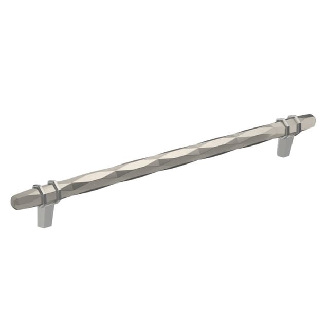 256mm London Cabinet Pull, Satin Nickel/Polished Chrome