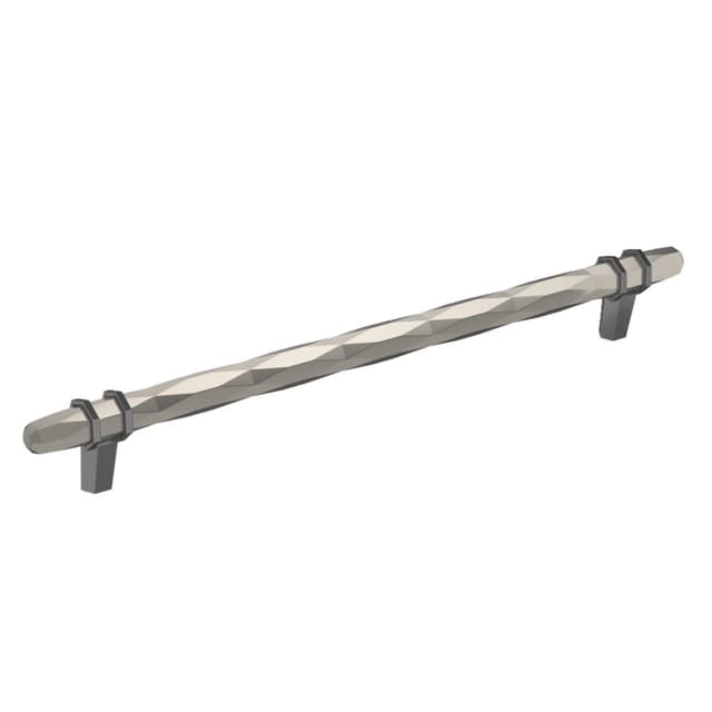256mm London Cabinet Pull, Satin Nickel/Black Chrome