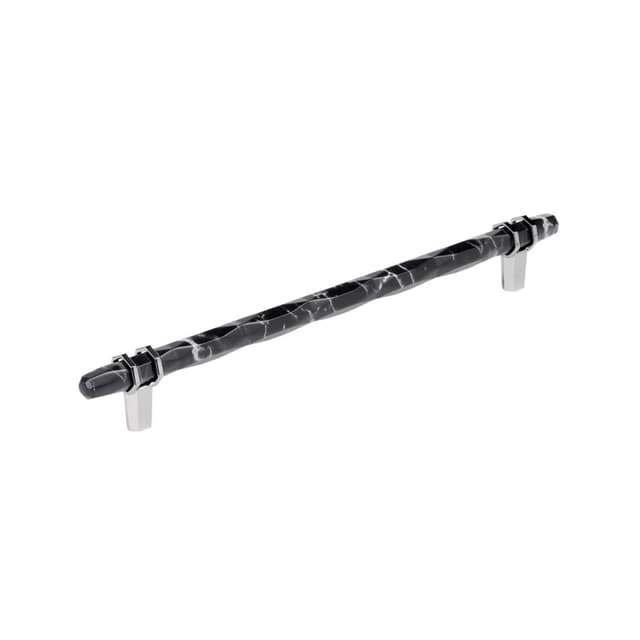 10-1/16" Carrione Cabinet Pull, Marble Black/Polished Chrome