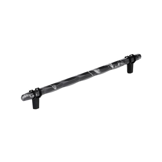 10-1/16" Carrione Cabinet Pull, Marble Black/Black Bronze