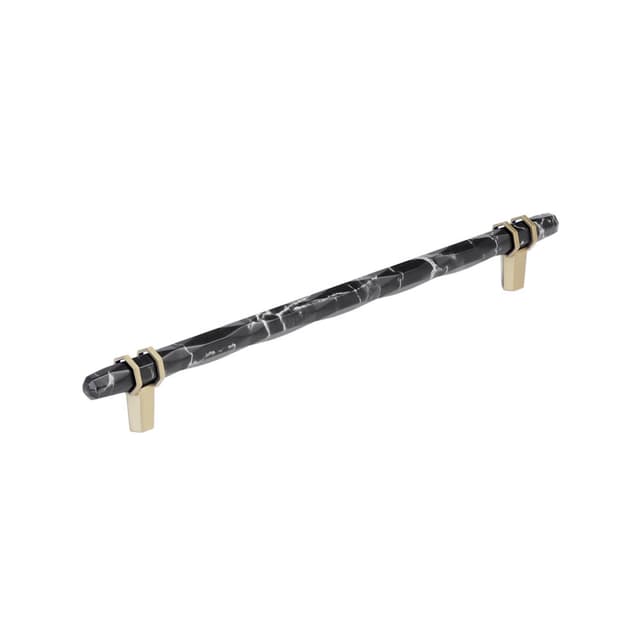 10-1/16" Carrione Cabinet Pull, Marble Black/Golden Champagne