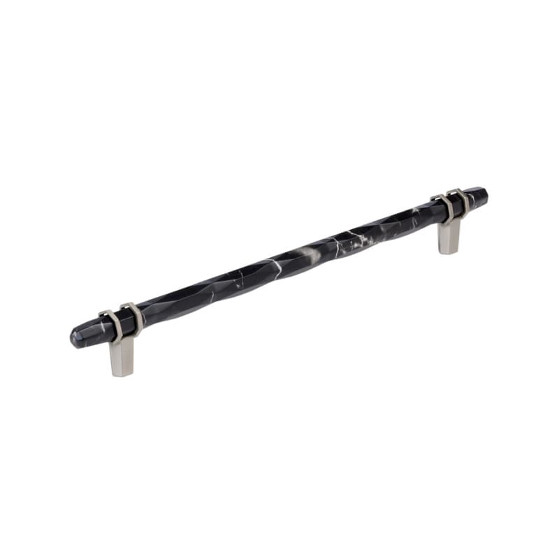 10-1/16" Carrione Cabinet Pull, Marble Black/Satin Nickel
