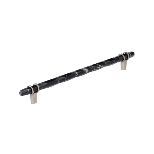 10-1/16" Carrione Cabinet Pull, Marble Black/Satin Nickel