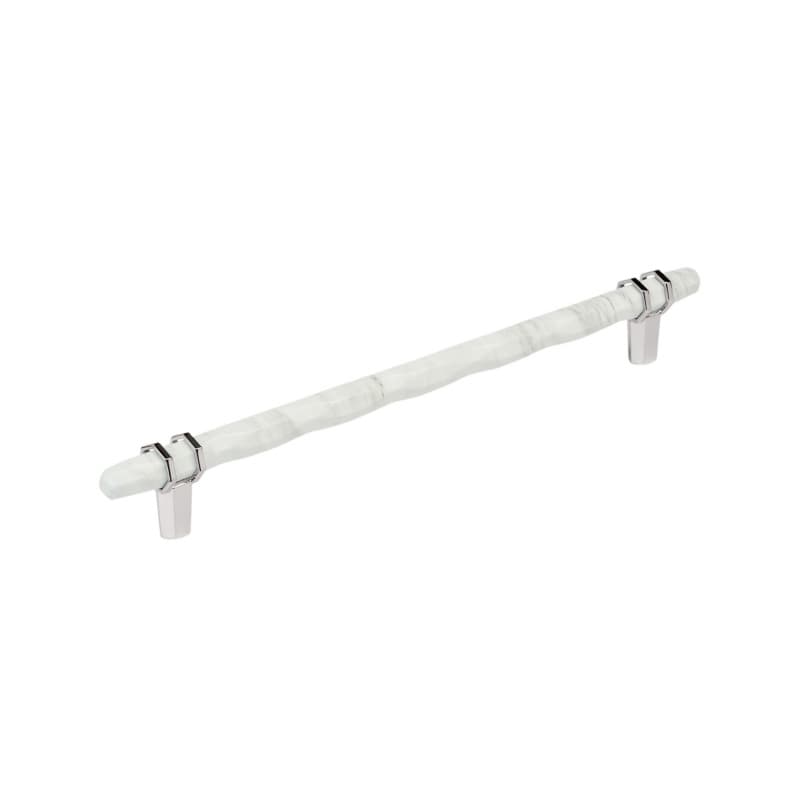 10-1/16" Carrione Cabinet Pull, Marble White/Polished Chrome
