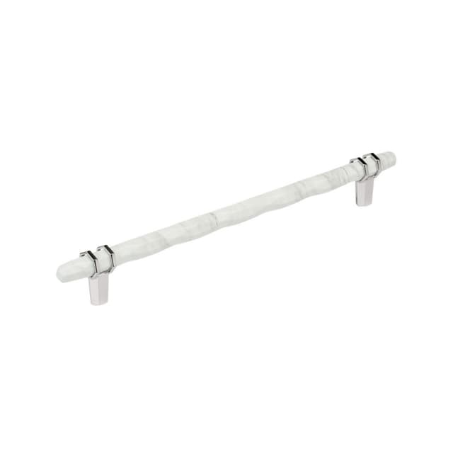 10-1/16" Carrione Cabinet Pull, Marble White/Polished Chrome