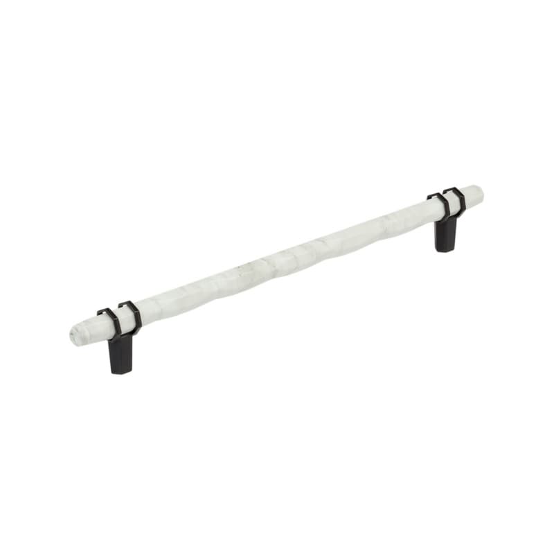 10-1/16" Carrione Cabinet Pull, Marble White/Black Bronze