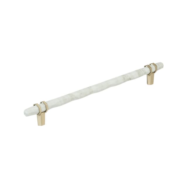 10-1/16" Carrione Cabinet Pull, Marble White/Golden Champagne