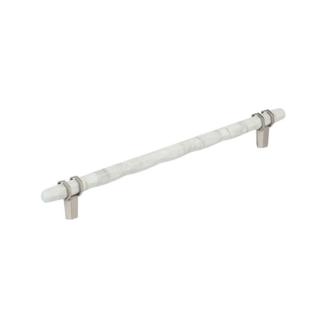 10-1/16" Carrione Cabinet Pull, Marble White/Satin Nickel