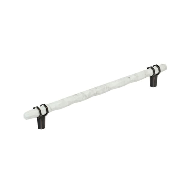10-1/16" Carrione Cabinet Pull, Marble White/Oil-Rubbed Bronze