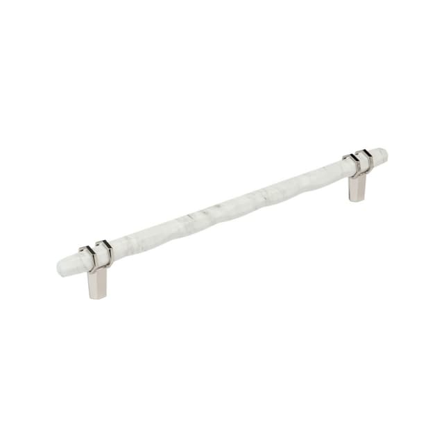 10-1/16" Carrione Cabinet Pull, Marble White/Polished Nickel