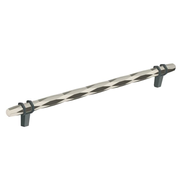 256mm London Cabinet Pull, Polished Nickel/Black Bronze