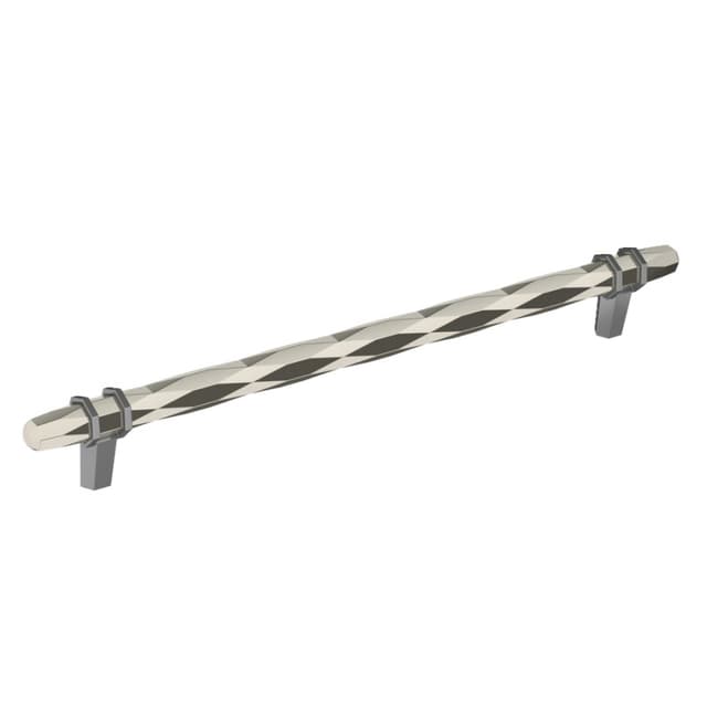 256mm London Cabinet Pull, Polished Nickel/Black Chrome