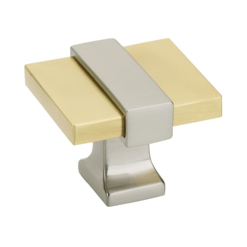 1-3/8" Overton Cabinet Knob, Brushed Gold/Satin Nickel