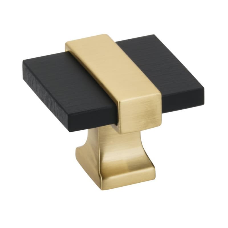1-3/8" Overton Cabinet Knob, Brushed Matte Black/Brushed Gold