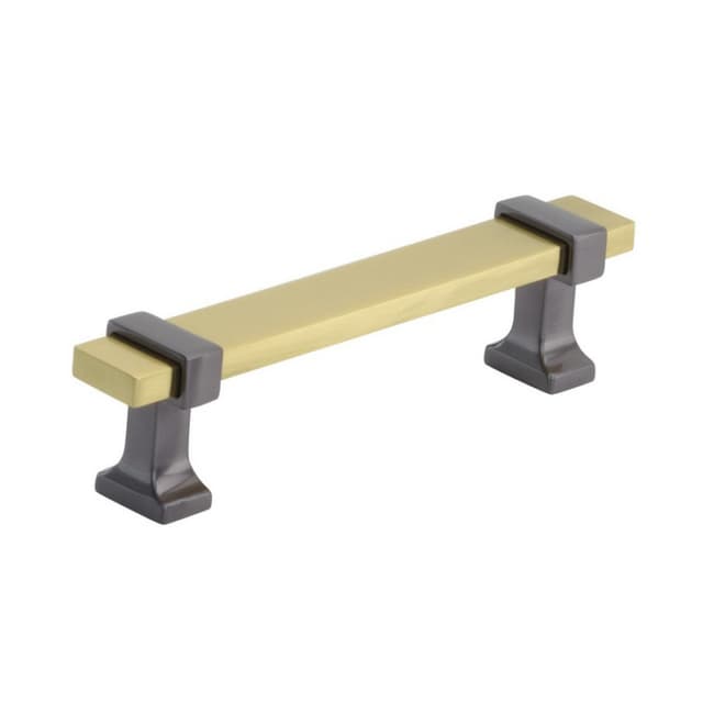 3-3/4" Overton Cabinet Pull, Brushed Gold/Black Chrome