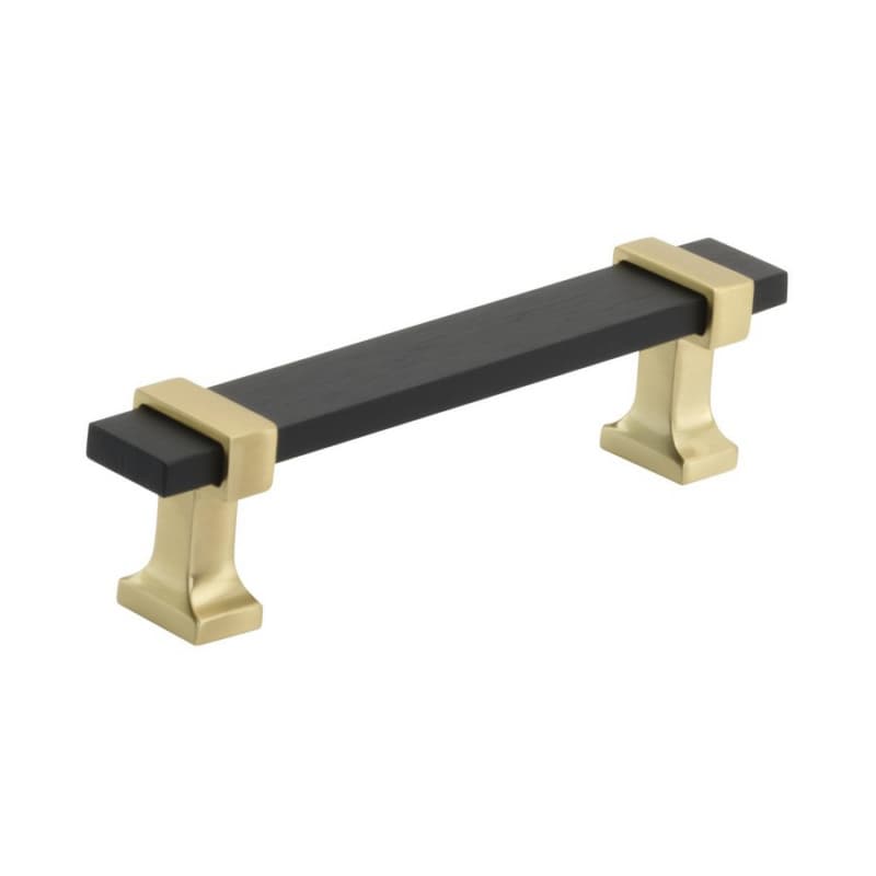 3-3/4" Overton Cabinet Pull, Brushed Matte Black/Brush Gold