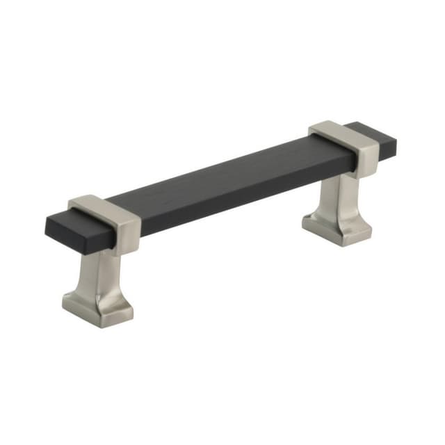 3-3/4" Overton Cabinet Pull, Brushed Matte Black/Satin Nickel