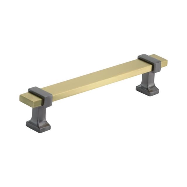 5-1/16" Overton Cabinet Pull, Brushed Gold/Black Chrome